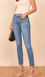 Reformation Serena High Skinny Jean Maya Wash Size 27