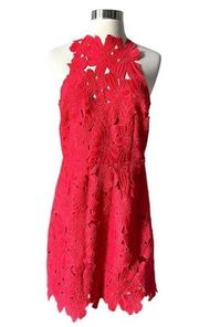 Saylor x Free People Jessa Lace Mini Dress in Red