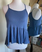 Juniors Large Blue Sleeveless Top