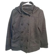 Forever 21 Double Breasted Jersey Peacoat Gray