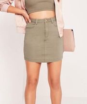 Missguided Olive Green High Rise Mini Denim Skirt 6