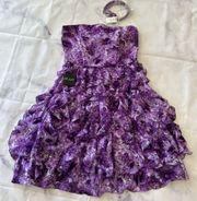 FINAL SALE💐 WHITE HOUSE BLACK MARKET spring cascade purple dress ✨