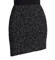 NWT Elie Tahari Bennet in Black White Tweed Asymmetrical Pencil Skirt 8 $298