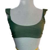 Aerie  Green Ruffle Bikini Top Large