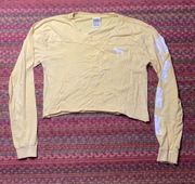 PINK - Victoria's Secret YELLOW VICTORIAS SECRET PINK CROP LONG SLEEVE