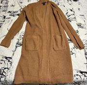 Brown Waffle Cardigan 