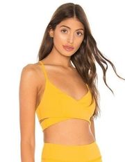 Revolve Lovewave Active Surplice Brittany Sports Bra Yellow Womens Size XXS NEW