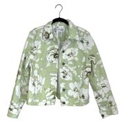 Jones Wear Sport Light Green White Floral Denim Jacket Jeans Set S/8