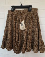 Cheetah Print Ruffle Skirt 