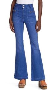 Free People We The Free Layla Electric Blue Flare Jeans 29