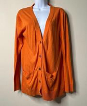 MICHAEL Michael Kors Orange Button Front Boyfriend Cardigan Small