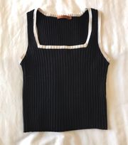 Black And White Knit Crop Top