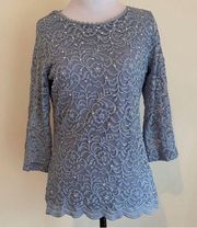 Karl Lagerfeld Paris Lace Overlay Top Size Small Petite