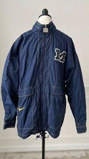 Nike Vintage 90s  University of Michigan U of M Wolverines Lined Windbreaker M