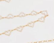 Pretty Little Thing Gold Diamanté Heart Chain Belt