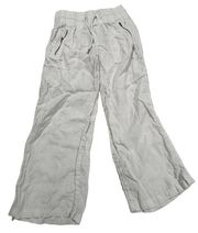 Crop ATHLETA Cabo Wide leg loose fit drawstring linen pants White Size 6