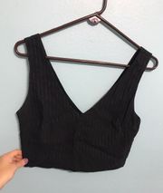 Forever 21 Black Crop Top V Neck