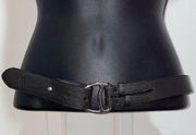 Chaps Black Man Made Belt with Silver Buckle