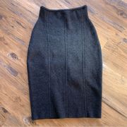 TRACY REESE FOR MAGASCHONI Stretch Knit Gray Wool Skirt, size SP S Small