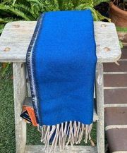 Peruvian Store Blue/Taupe 100% Pure Baby Alpaca Reversible Scarf. NWT. Unisex