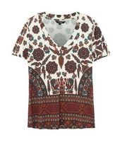 Desigual Benin V-Neck Boho Ethnic T-shirt