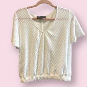 Anthropologie  White Short Sleeve Pullover - Size XS