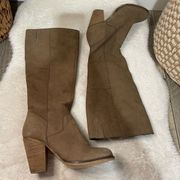 Aldo Tan Brown Heeled Knee High Boots