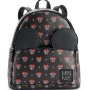 NWT Dani -  Black Minnie Mouse Mini Backpack White and Red Print