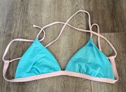 Patagonia Nanogrip Triangle Bikini Top Blue and Pink Size S