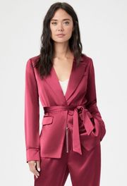 NWT  Havenn Tie Waist Satin Blazer