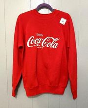 Pannill Vintage Coca Cola Graphic Fleece Crewneck Long-sleeve Sweatshirt L