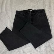 Ava & Viv Black Washed Raw Hem Jeans Size 20W Womens Plus Size Denim / Dark Gray