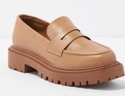 Tan Chunky Lug Loafers