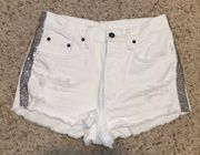 Carmar Denim Rhinestone White Jean Shorts 26