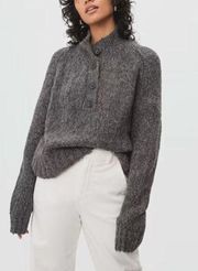 EVERLANE The Lofty-Knit Wool Blend Henley Sz S