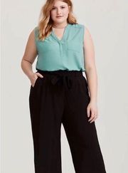 Nwot Torrid plus size black high rise tie waist tapered trouser pants