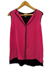 Worthington Hot Pink & Black Sleeveless Summer Top Size Medium