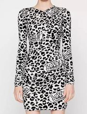 NWT Love Moschino Leopard Print Long Sleeve Mini Dress Size IT 42| Medium