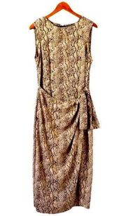 snakeskin Print faux Wrap Dress size 12