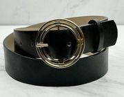 Steven Madden Black Faux Leather Belt Size Medium M Womens