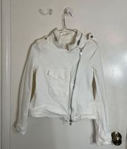 White Denim Zipper Jacket