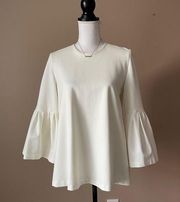 OXFORD SUNDAY | Cream Bell Sleeve Blouse Sz M