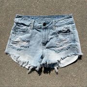 American Eagle AEO ripped frayed destroyed festival jean shorts