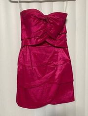 Romeo and Juliet couture strapless fuscia dress