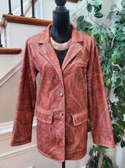 Misslook Women Brown Polyester Single Breasted Long Sleeve Jacket Coat Size M