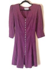 Byer Too! Vintage Purple Lace Up Back Pearl Button Dress Size 5