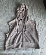 H&M Beige Cropped Vest Hoodie