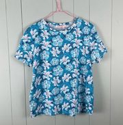 Lily Floral Printed Short Sleeve Tee