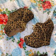 Leopard Wedge Heels