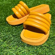 Rocawear sandals slides slippers in beautiful marigold yellow